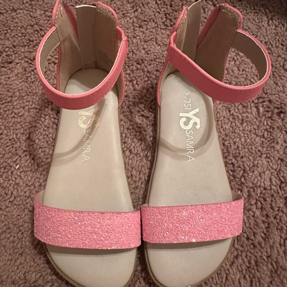 Yosi Samra Kids Sparkly Pink Sandals
